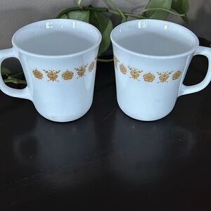 Corelli Corning Pyrex Butterfly Flowers Gold 1410 Vintage
